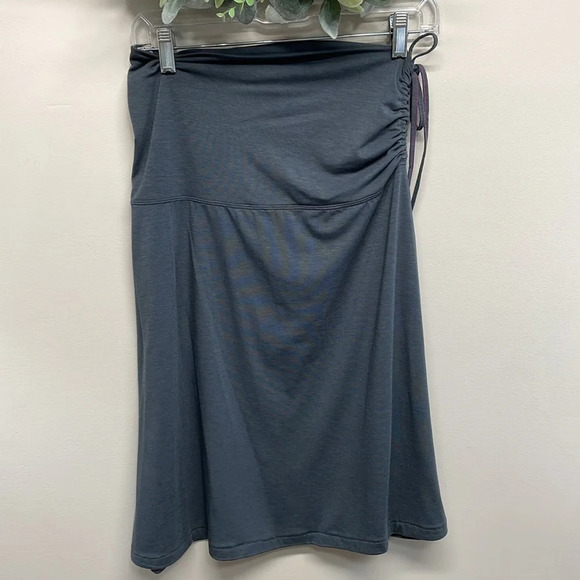 Athleta Gray Drawstring Cinch Waist Midi Skirt M - Picture 3 of 10